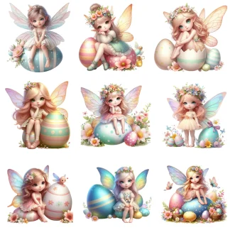 Textiltransfer „Easter Wings“ (DTF, 15 cm)