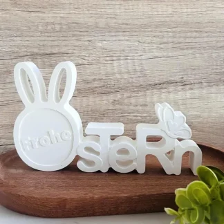Silikonform "FROHE OSTERN" – Letter & Bunny