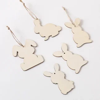 Holz-Charm-Set „Bunny Blanks“ (6/12 Stück)
